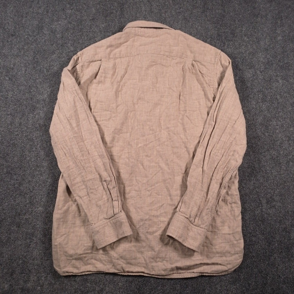 Muji Flannel Shirt Mens S Tan Yak Hair Blend Long Sleeve Chest Pocket - Picture 4 of 10